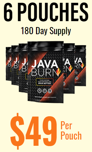 6 pouches of Java Burn Coffee, 180 day supply. $49 per pouch