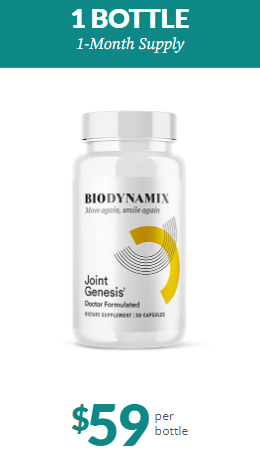 1 bottle of Biodynamix  Joint Genesis, 1 month supply. $59 per bottle