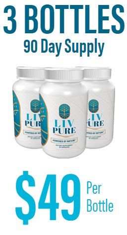 3 bottles of LivPure, 90 day supply. $49 per bottle