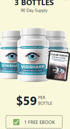 3 bottles of VisiSharp. $59per bottle, 90 day supply. 1 free ebook.