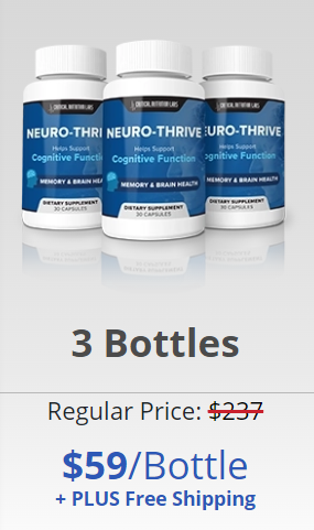 3 bottles of Neuro-Thrive. $59 per bottle, plus free shipping.